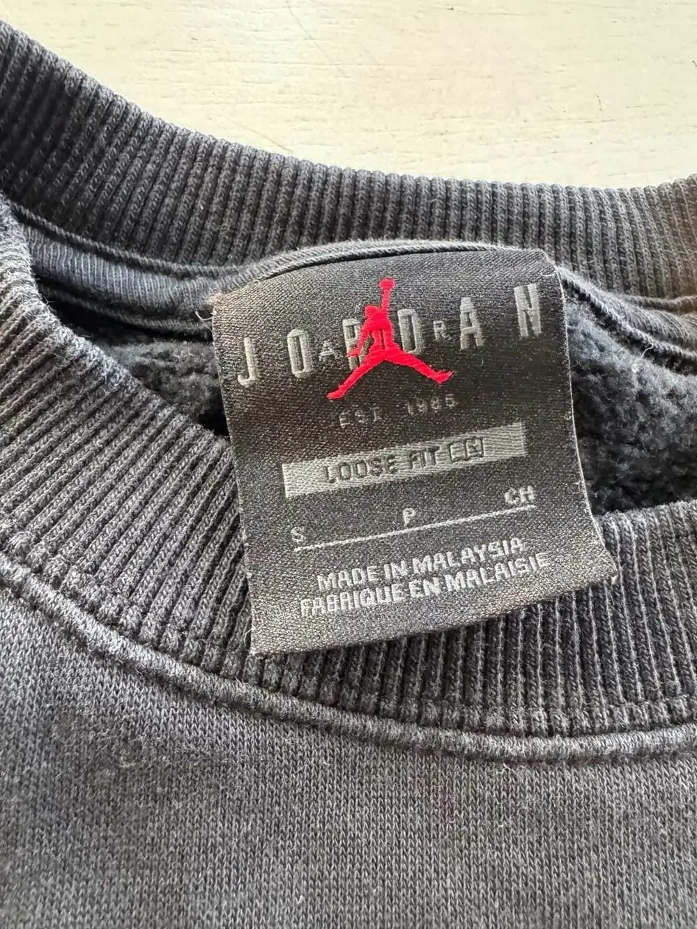 Jordan Brooklyn Fleece Crewneck Sweatshirt Size S Black Colorblock